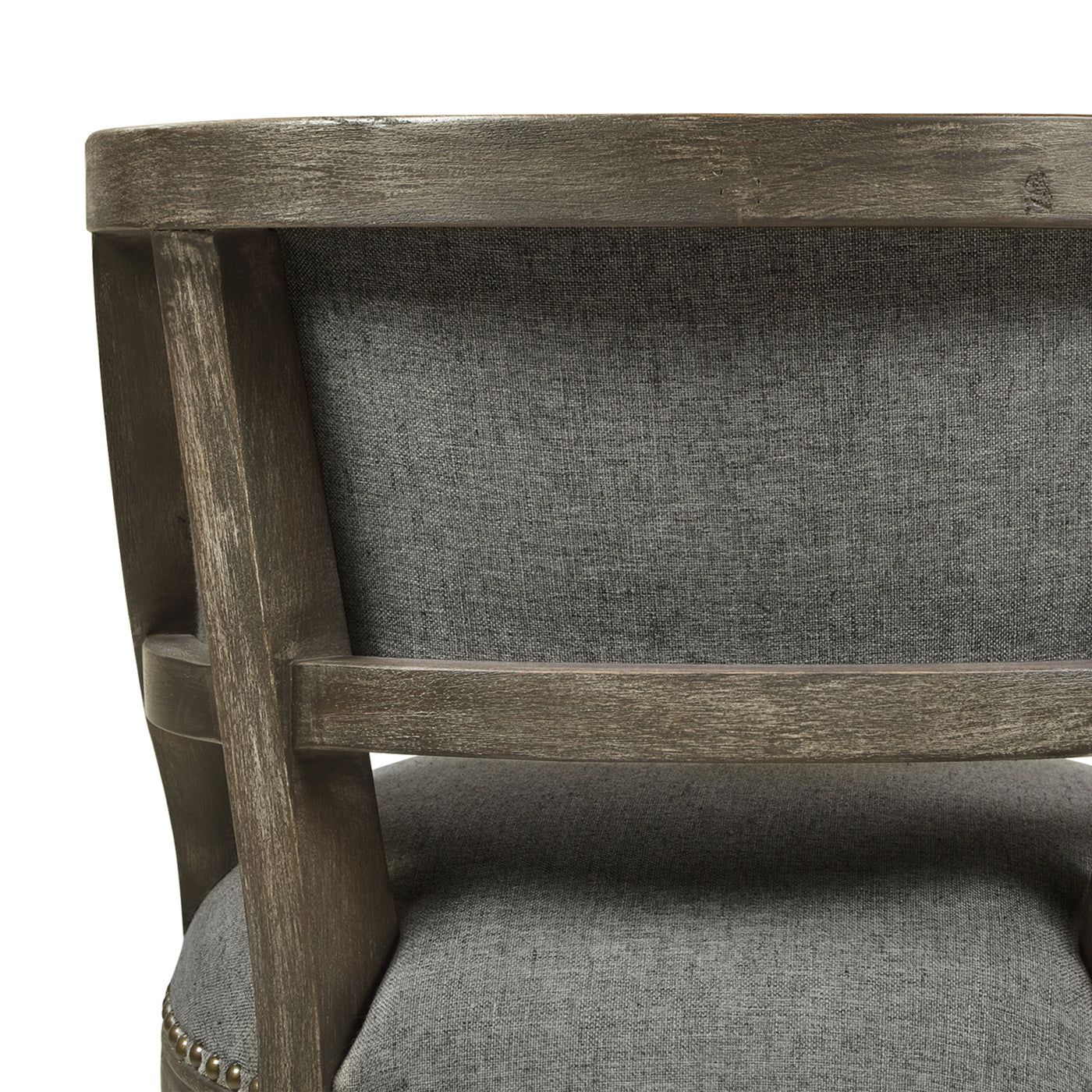 Paris 26.5 Farmhouse Counter Height Bar Stool With Backrest, Heathered Grey Linen Gray Foam Linen