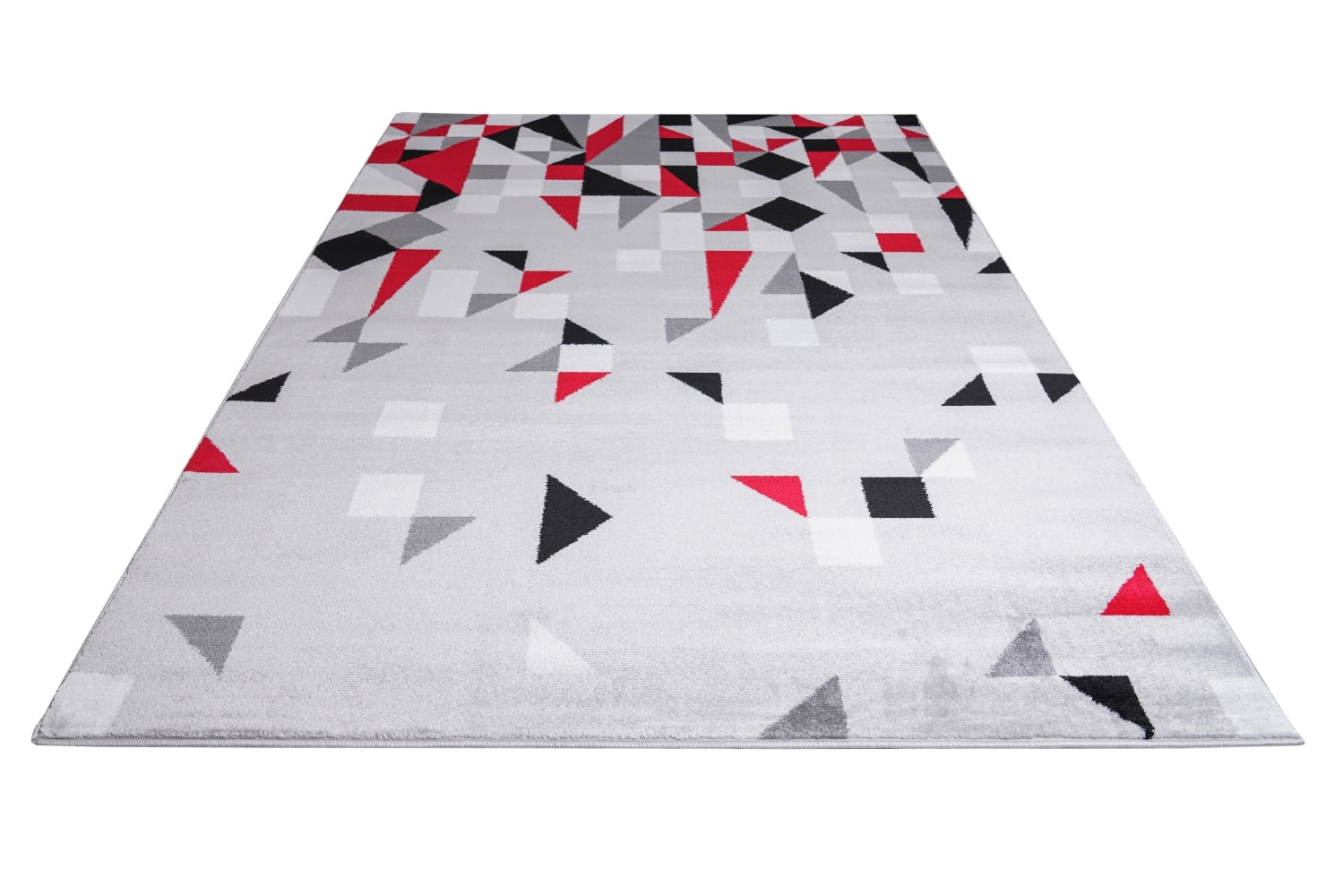 Jersey Area Rugs, Carpets For Livingroom, 5X7 Area Rugs ,3985 Grey Red Rectangle 5&7 Grey Red Contemporary Abstract Polypropylene