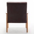 25.38'' Wide Classic Mid Century Modern Arm Chair, Dark Brown Dark Brown Microfiber