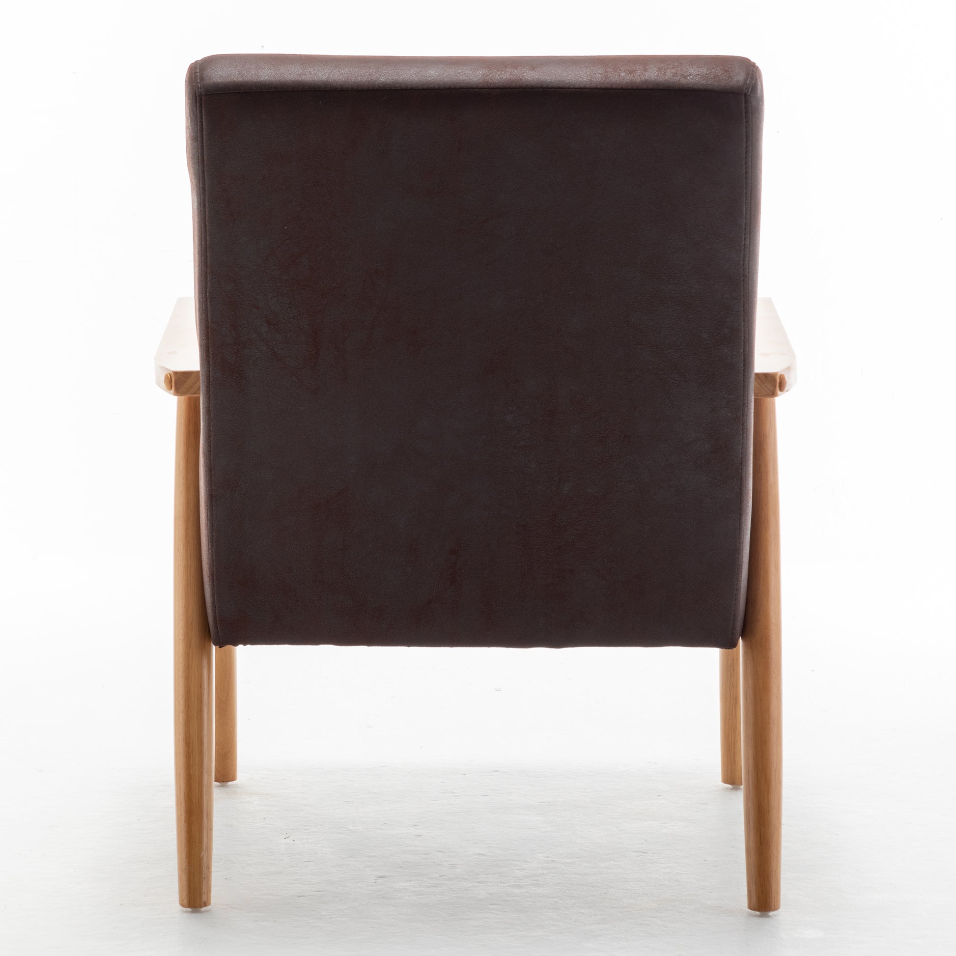 25.38'' Wide Classic Mid Century Modern Arm Chair, Dark Brown Dark Brown Microfiber