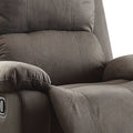 Charcoal Polished Recliner With Pillow Top Arm Charcoal Microfiber Manual Handle Metal Primary Living Space Tight Back Handle Pillow Top Arms Fabric Metal