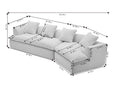 Modular Cushions Sofa Movable Ottoman, Minimalist Style Modular Sofa, ,Anti Wrinkle Fabric,Corner Low Back Deep Seat Spacious Sectional ,2 Pc Free Combination For House Apartment Living Room Sets