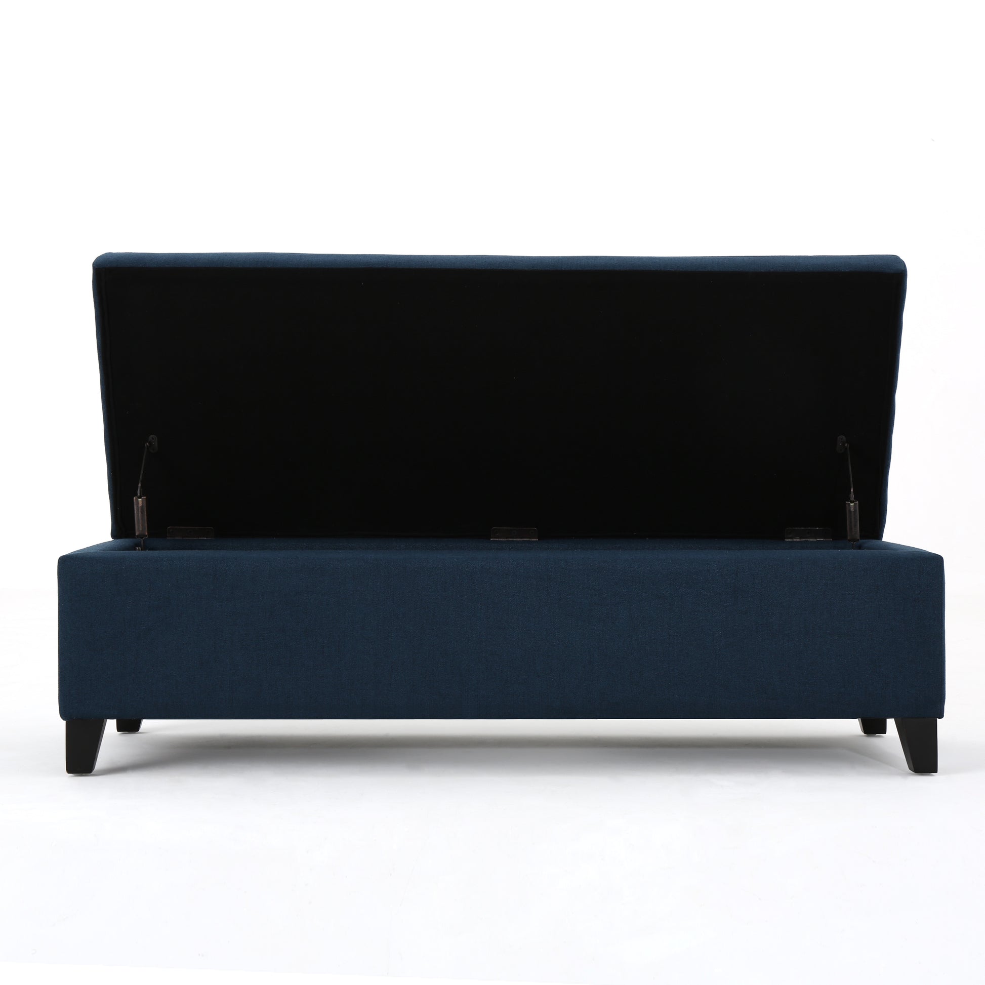 Hartford Storage Ottoman Navy Blue Fabric