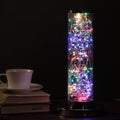 13 Inch Exposed Multi Colored Rope Led Namiri Column Table Lamp Silver Metal