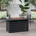 Rectangular Iron Fire Pit 30 000Btu Black Iron