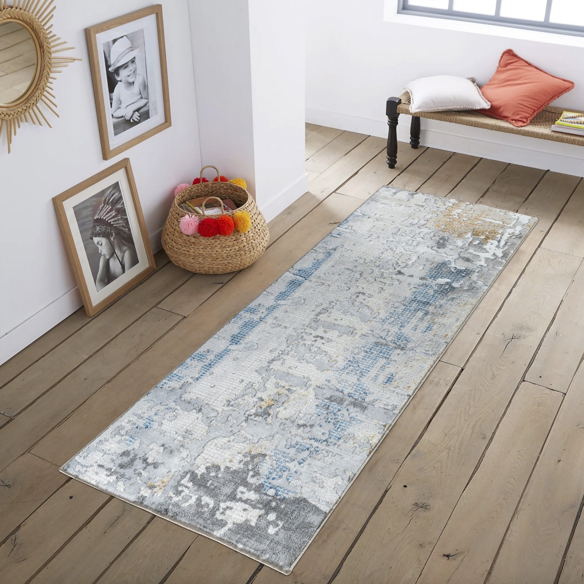 Textures Gc Art2001 Multi 2 Ft. 7 In. X 7 Ft. Area Rug White Polyester