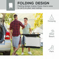 Outsunny Set Of 2 Patio Folding Chairs, Outdoor Bungee Sling Chairs W Armrests, Portable Lawn Chairs For Camping, Garden, Pool, Beach, Backyard, Cream White White Steel