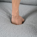 Oversized Accent Chair, Upholstered Living Room Chairs Single Sofa Chair With Walnut Legs, Curved Handrail, Grey Grey Teddy