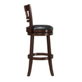 360 Degree Swivel Bar Chair Dark Cherry Finish Solid Wood Comfortable Footrest 1Pc Dining Furniture Cherry Dining Room Solid Wood