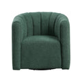 Modern Contemporary Swivel Chair With Ottoman Green Boucle Fabric Upholstery Solid Wood Living Room Furniture Green Primary Living Space Contemporary,Modern Plywood,Solid Wood