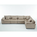 Arrival Oversized Modular Sectional Sofa Couches Set,Corduroy Upholstered Deep Seat Comfy Sofa For Living Room ,5 Seat ,Brown Brown Fabric 5 Seat