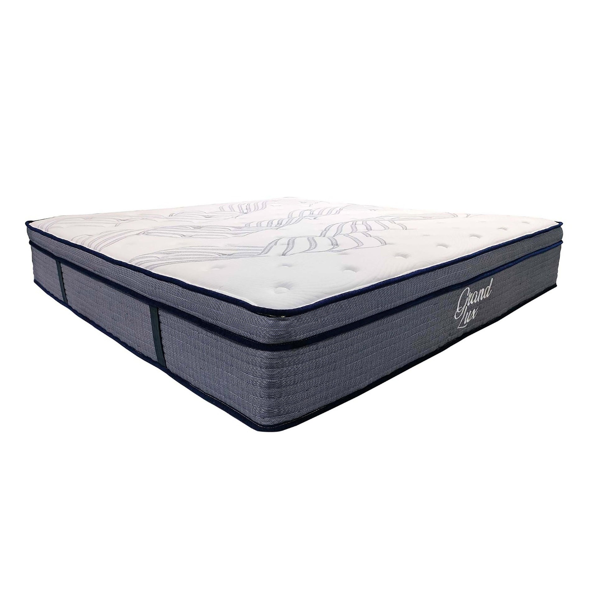 14 In. Hybrid Plush King Size Foam Mattress, Soft Polyester Knit Cover, Multi Layer Foam Mattress, White Gray Grey White Bedroom Contemporary Foam Polyester King