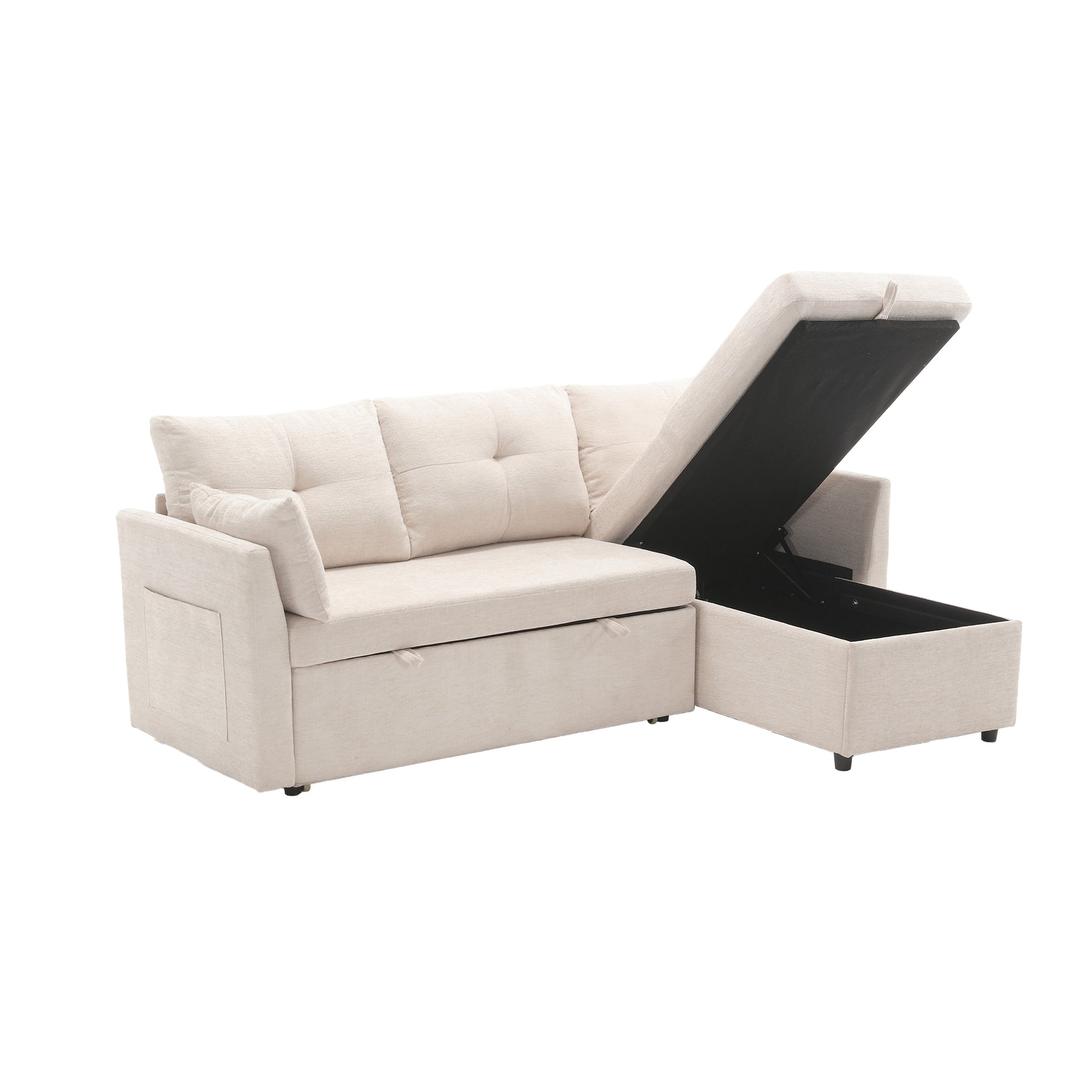 United Modular Sectional Sofa L Shaped Modular Couch With Reversible Chaise Modular Sofa Sectional Couch With Storage Seats Beige Chenille 3 Seat