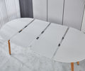 Extensible Table,Dining Table,Office Table,Coffee Table,Wood Leg,100 140 180X100X75Cm Matte White Mdf