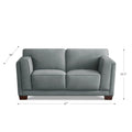 Marshall Leather Loveseat Slate Memory Foam Genuine Leather