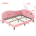 Full Size Upholstered Rabbit Shape Daybed, Sofabed With Rabbit Ear Headboard, Pink Full Pink Pu
