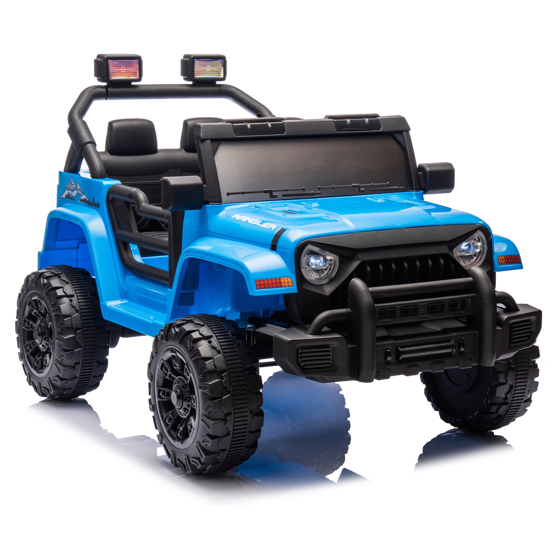 12V Kids Ride On Electric Car W Parents Control,Dual Drive, Four Wheel Suspension,With Music,Bluetooth,Mp3,Usb,With Headlights, Steering Wheel Quick Release,Slow Start For Kids Aged 3 4. Blue 50 99 Lbs Polypropylene