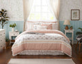 9 Piece Cotton Percale Comforter Set Blush Queen Queen Blush Polyester