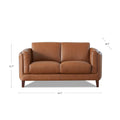 Maui Leather Loveseat Brown Down Filling Genuine Leather