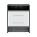 Philadelphia Nightstand, Two Drawers, Concealed Shelf Multicolor 2 Drawers Bedroom Rectangle Contemporary Shelf Pine Melamine Engineered Wood