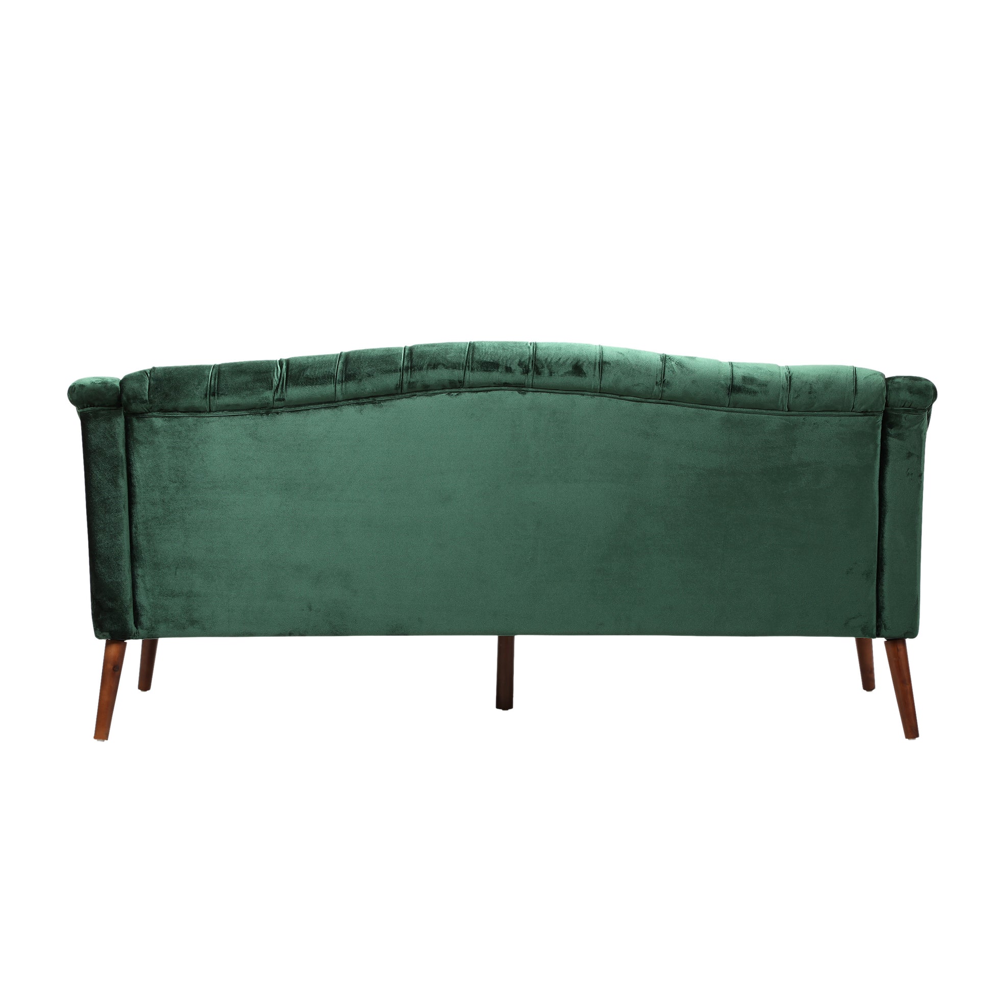 Comfy 3 Seat Sofa With Wooden Legs, Pu, For Living Room And Study Emerald Velvet 3 Seat