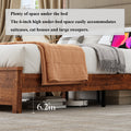 Queen Size Bed Frame With Upholstered Headboard, Queen Bed Frame With Charging Station And Led Lights, Wood Slats, Dark Gray Linen, No Box Spring Needed, Easy Assembly Box Spring Not Required Queen Brown Grey Wood Bedroom Bed Frame Linen Mdf Metal