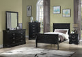 1Pc Black Finish Five Drawers Louis Philip Chest Solid Wood Contemporary Sleek Large Storage Black Transitional Solid Wood