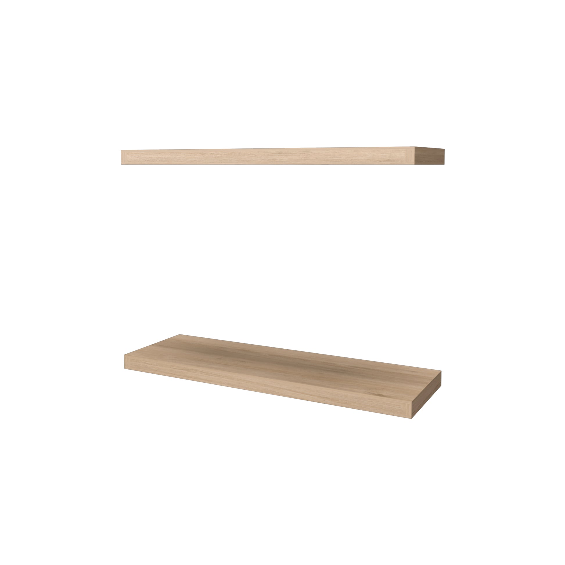 Iva Floating Shelf In Melamine, Light Pine Beige Floating Horizontal Primary Living Space Contemporary,Minimalist,Modern Wall Mounted Particle Board Melamine