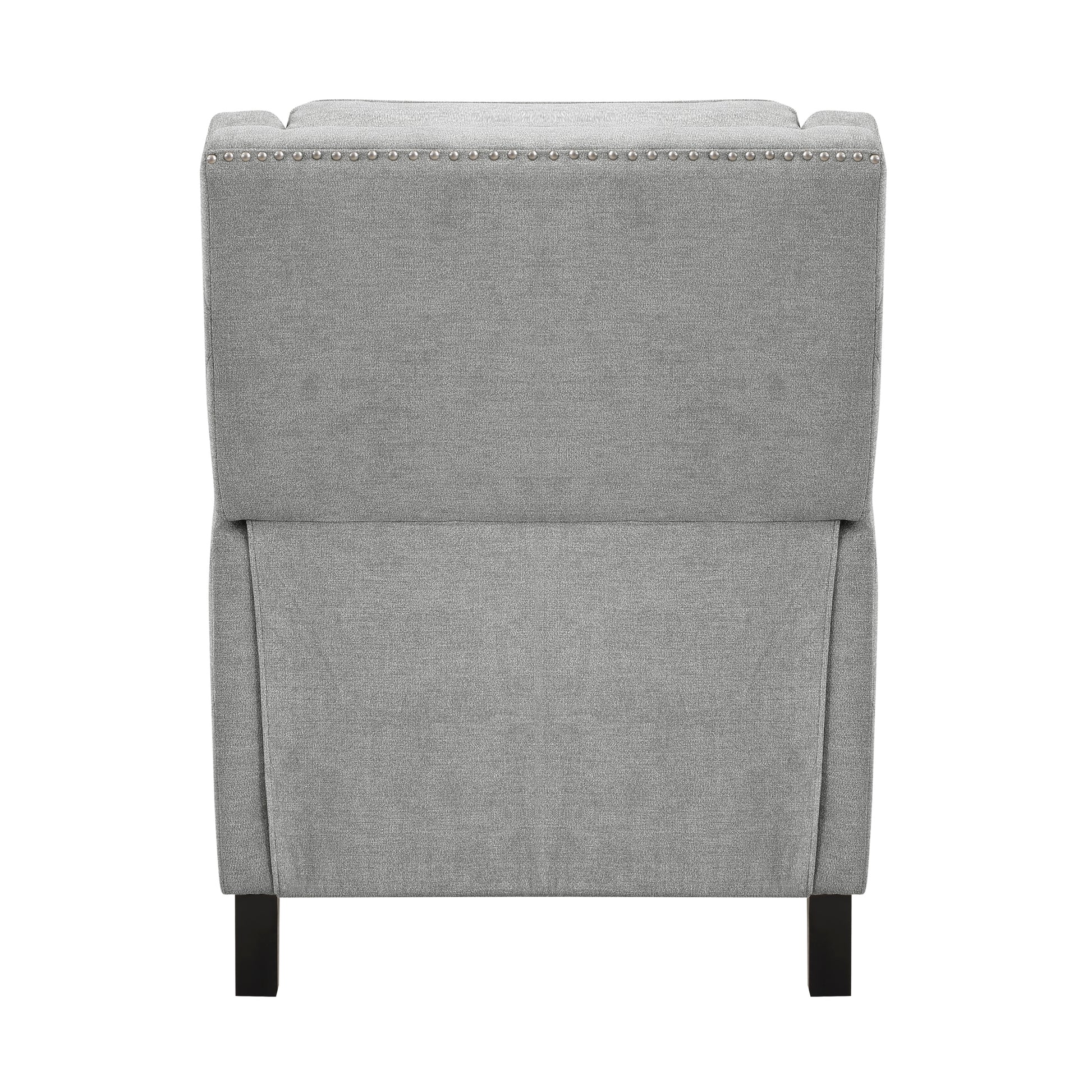 Modern Home Furniture Reclining Chair 1Pc Gray Textured Fabric Upholstered Trim Solid Wood Frame Self Reclining Motion Chair Gray Polyester Wood Modern Solid Wood