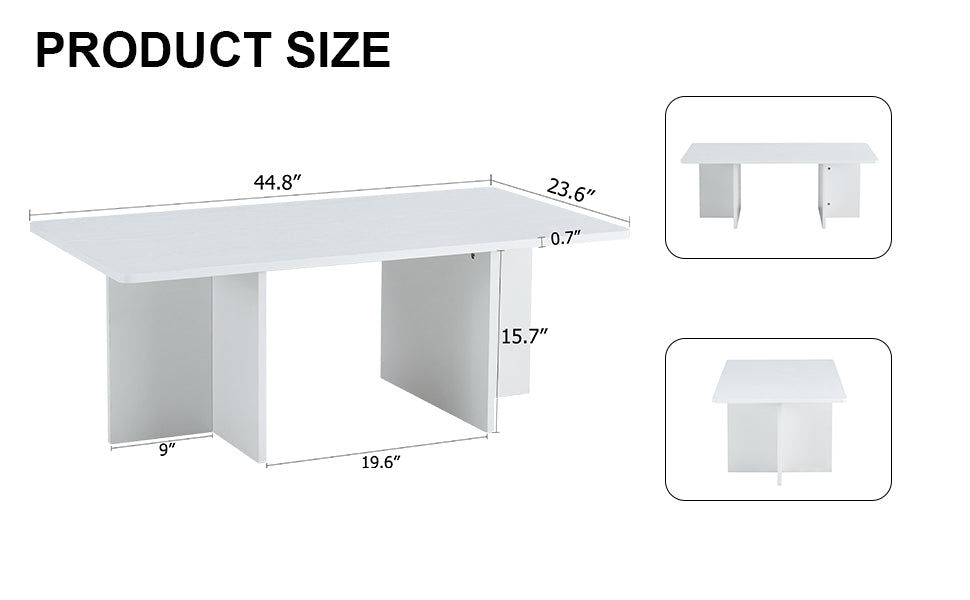 A Modern And Practical White Coffee Table. The Coffee Table Is Made Of Medium Density Fiberboard Material, Suitable For Living Room, Bedroom, And Study. Ct 2O White Mdf