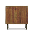 Wooden & Iron Sideboard Dark Brown Wood