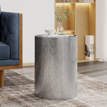 Metal Side Table Silver Iron