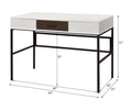Verster Natural & Black Finish Writing Desk W Usb Black,Natural Metal,Synthetic Wood