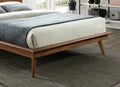 Modern Sleek Design 1Pc Full Platform Bed Durable Brown Wooden Bedroom Furniture Box Spring Not Required Full Brown Wood Bedroom Slat Beds Wood