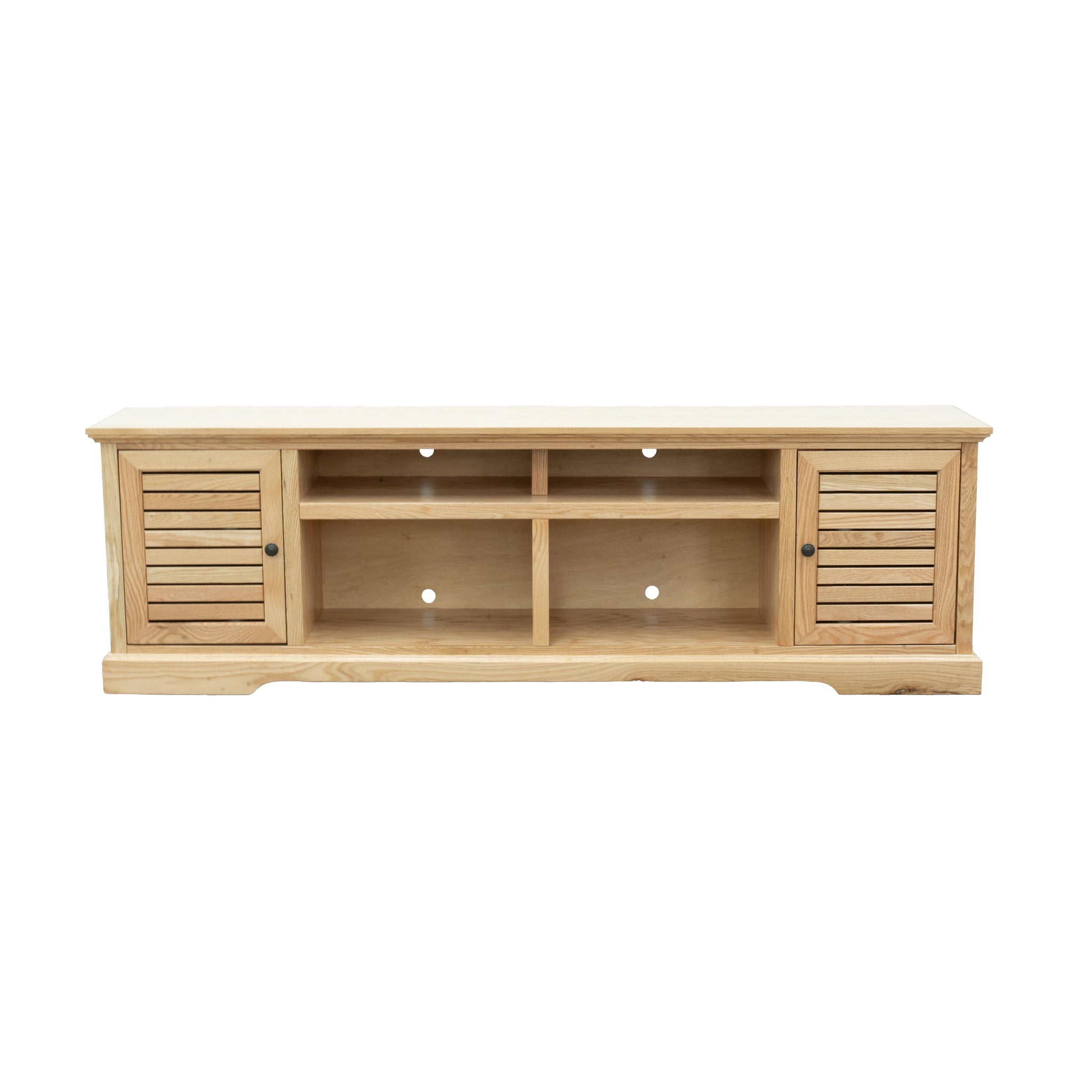 83 Inch Tv Stand Console For Tvs Up To 95 Inches, No Assembly Required, Natural Finish Natural 90 Inches Or Larger Wood