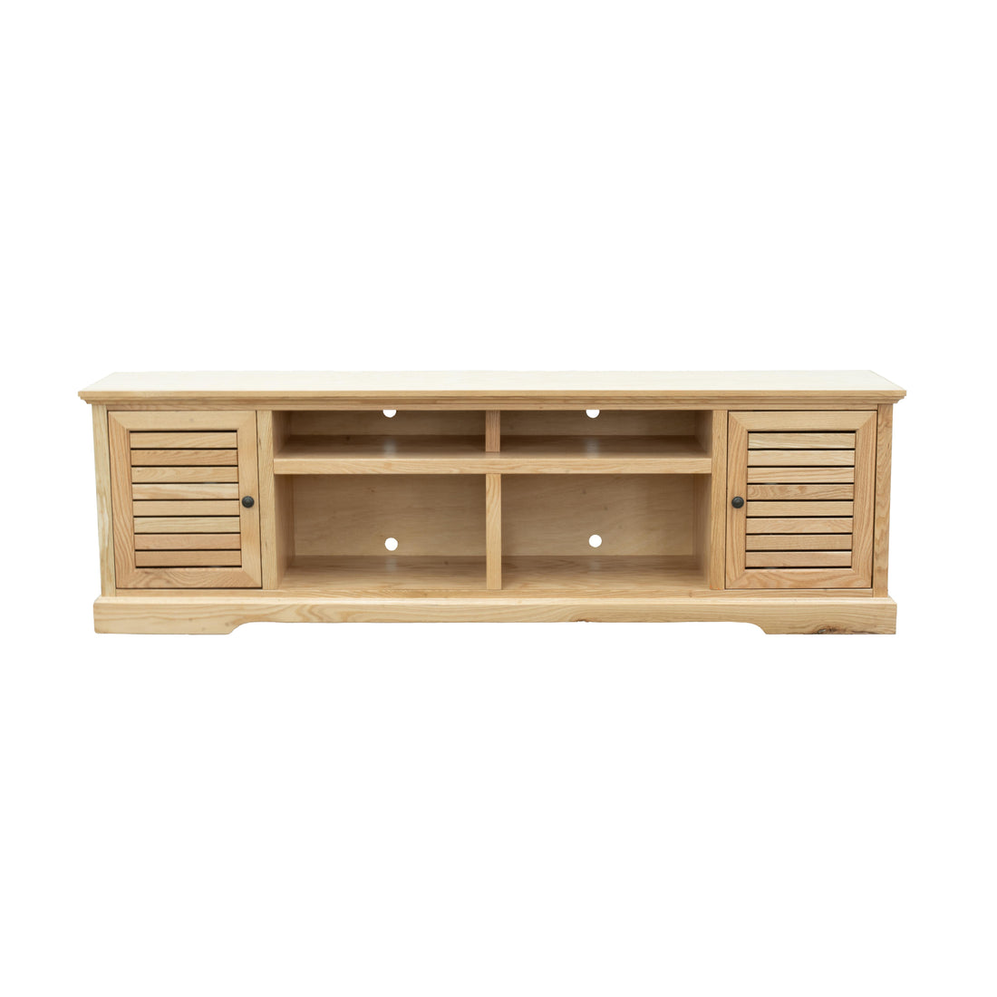 83 Inch Tv Stand Console For Tvs Up To 95 Inches, No Assembly Required, Natural Finish Natural 90 Inches Or Larger Wood