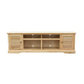 83 Inch Tv Stand Console For Tvs Up To 95 Inches, No Assembly Required, Natural Finish Natural 90 Inches Or Larger Wood