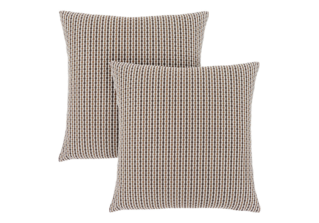 Pillows, Set Of 2, 18 X 18 Square, Insert Included, Decorative Throw, Accent, Sofa, Couch, Bedroom, Brown Hypoallergenic Polyester, Modern Brown Polyester Polyester