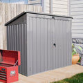 Garbage Bin Shed Stores 2 Trash Cans Metal Outdoor Bin Shed For Garbage Storage,Stainless Galvanized Steel, Bin Shed For Garden Yard Lawn Gray Gray Metal