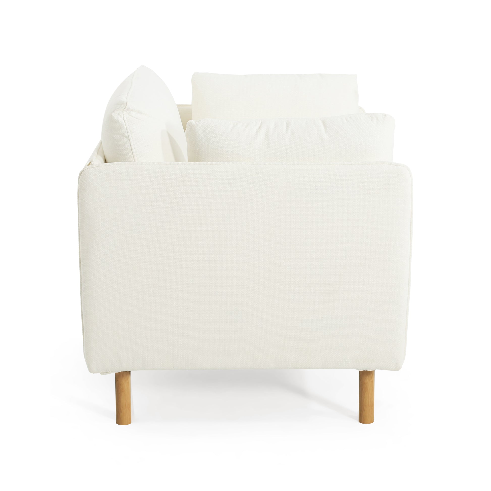 39" Modern Upholstered Accent Chair With Soft Cushions, Sleek Armrest Design And Sturdy Wooden Legs, Cozy Seating For Living Room, Bedroom, Or Office Lounge White Metal,Polyester,Solid Wood Mdf