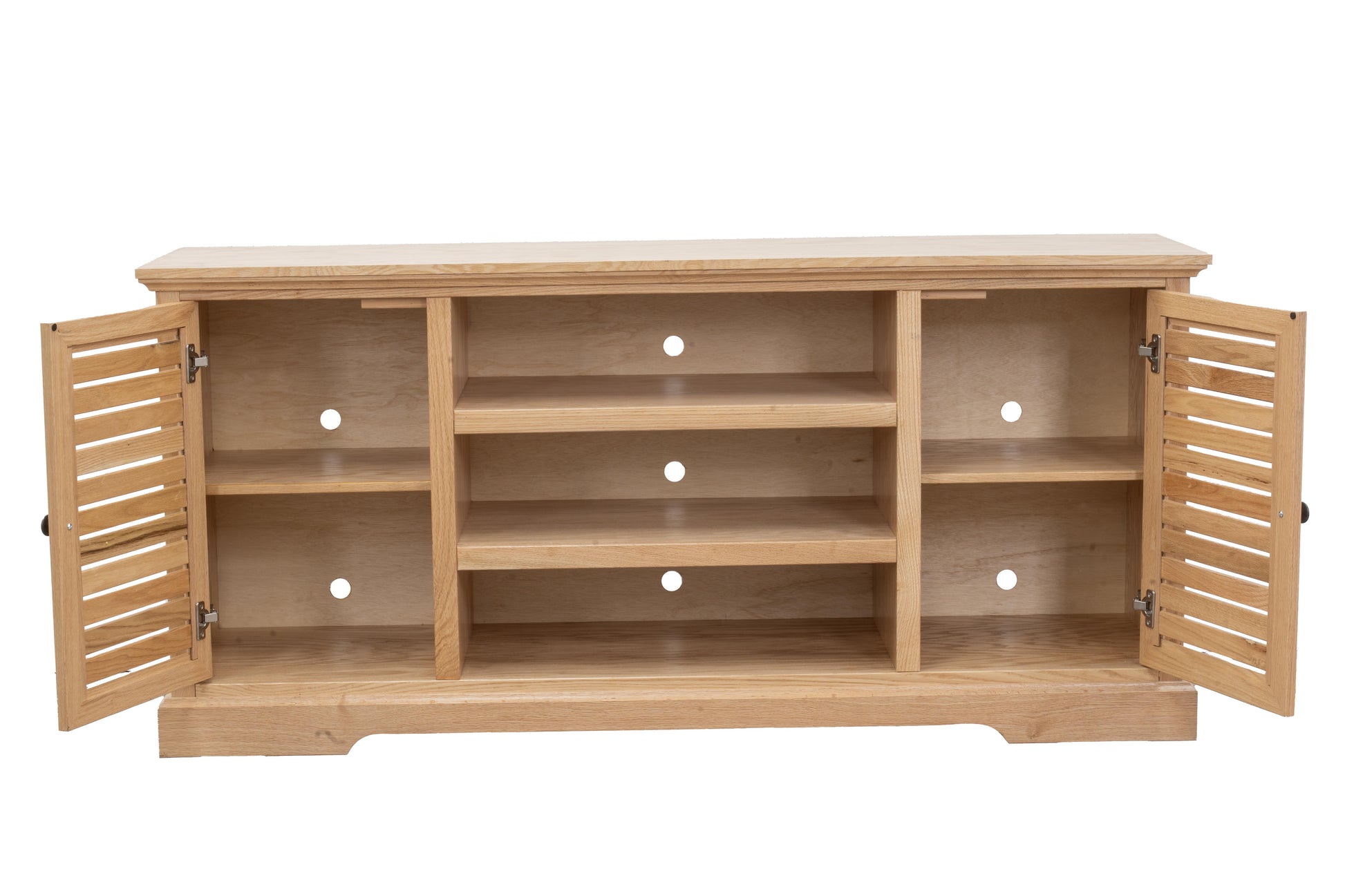 66 Inch Tv Stand Console For Tvs Up To 80 Inches, No Assembly Required, Natural Finish Natural 70 79 Inches Wood