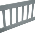 Twin Wood House Shaped Floor Bed With Fence, Guardrails ,Grey Twin Grey American Design Pine