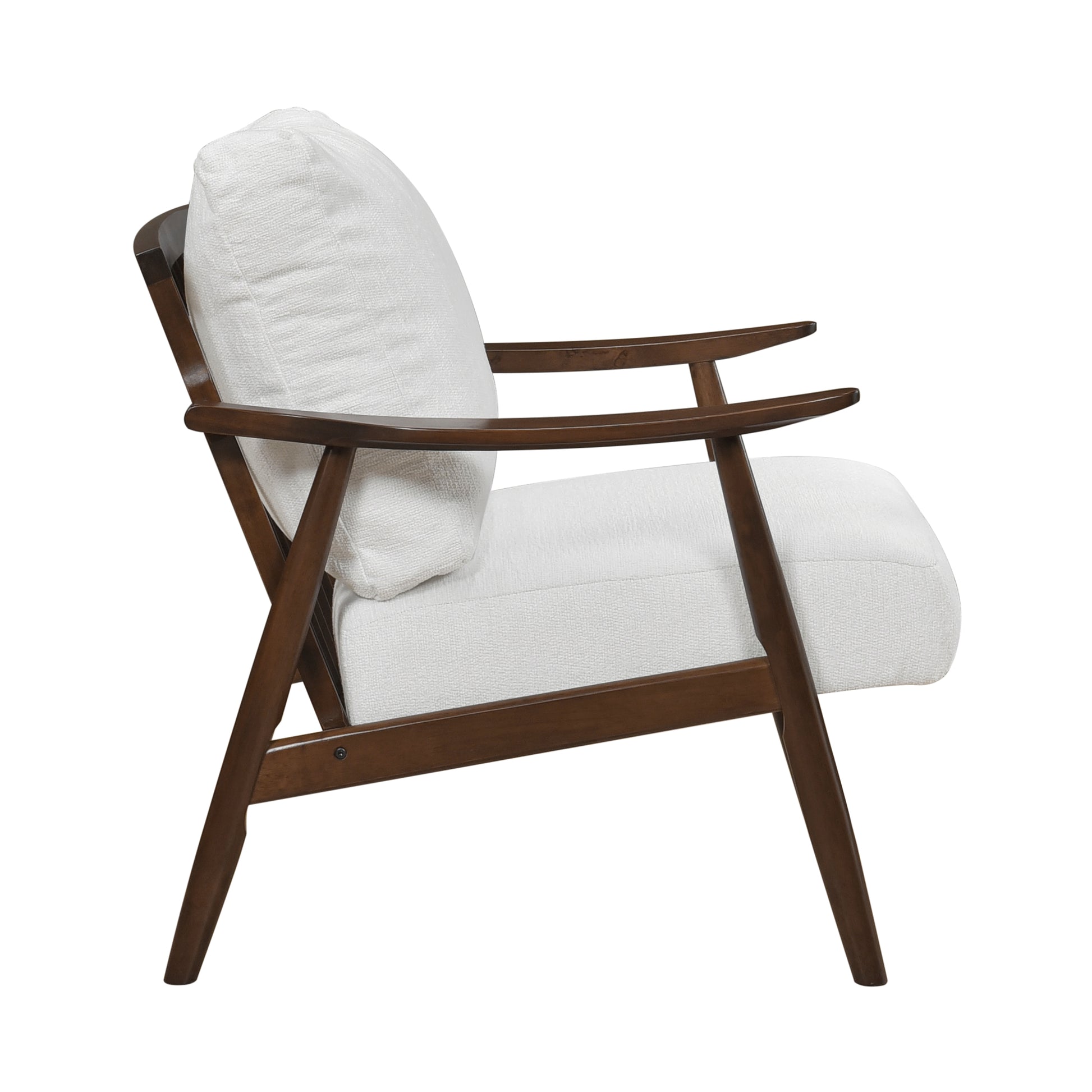 Modern Living Room 1Pc Beige Accent Chair Solid Wood Brown Finish Wooden Furniture Beige Primary Living Space Rubberwood Solid Wood