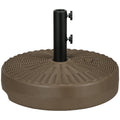 Outsunny 64 Lbs. Fillable Umbrella Base With Steel Umbrella Holder, Round Umbrella Stand For 1.5