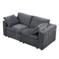 Modular Sectional Sofa, 2 Piece Sectional Sofa Set, Two Corner Chairs, Chenille Grey Grey Fabric 2 Seat