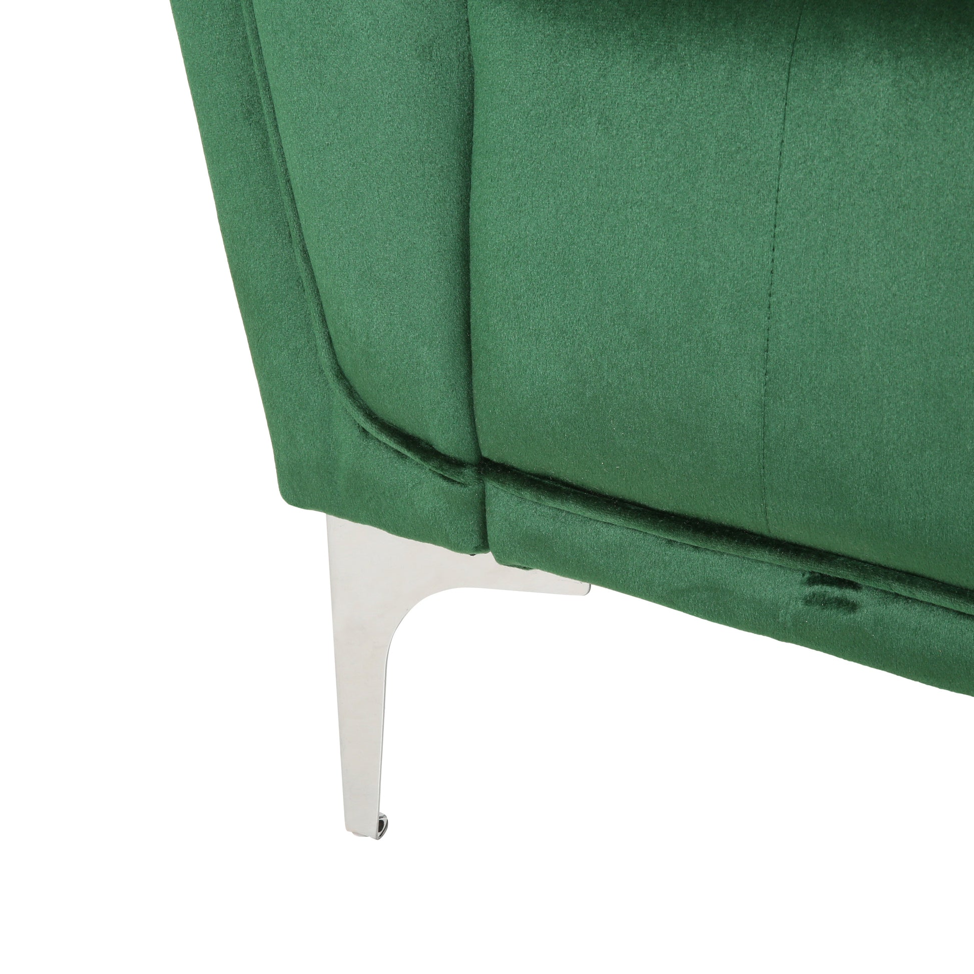 Mirod Comfy 3 Seat Sofa With Metal Legs, Modern For Living Room And Study Emerald Velvet 3 Seat