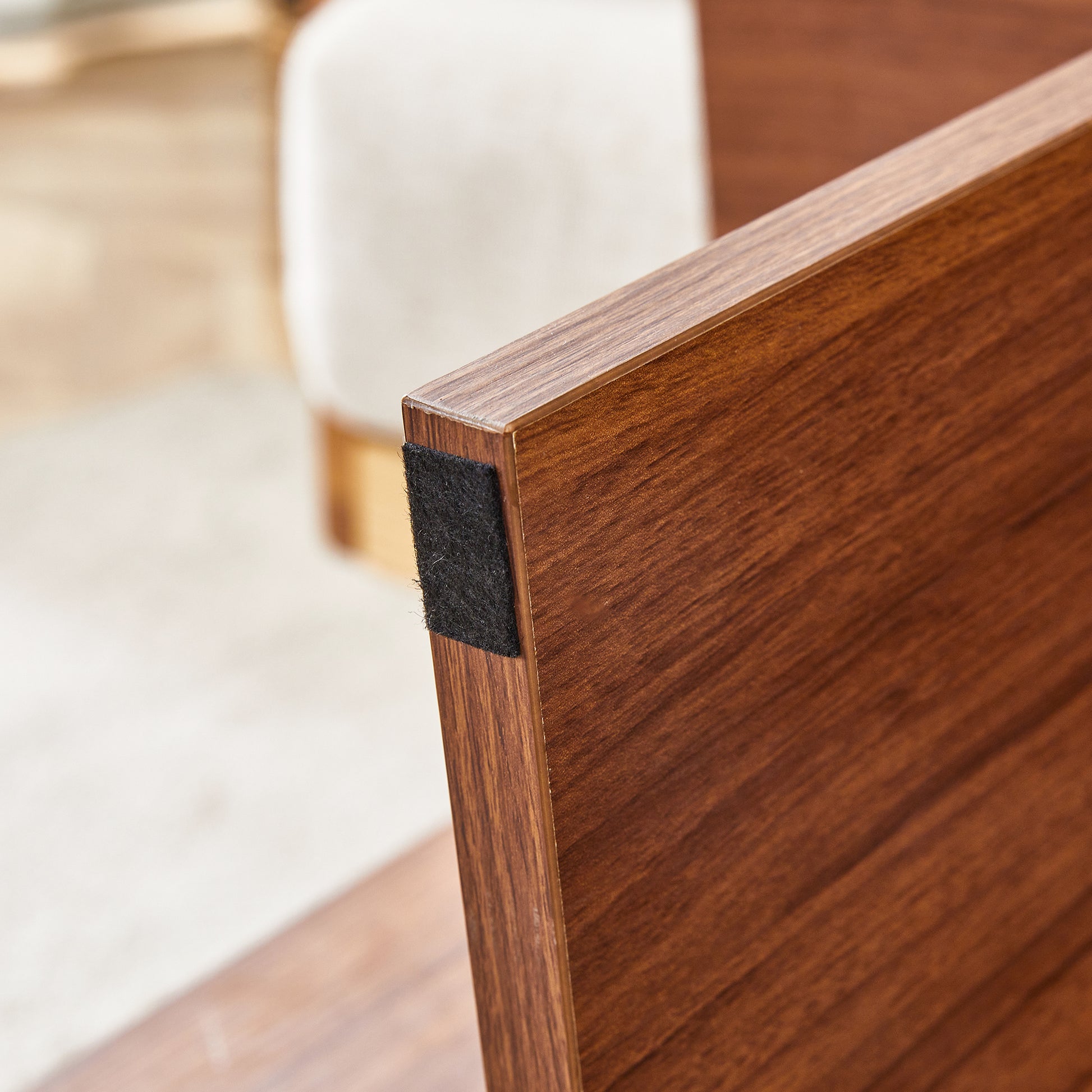 44.8 Inch Walnut Wood Grain Mdf Coffee Table Modern Luxury, Stable Triangular Support.The Coffee Table Is Made Of Medium Density Fiberboard Material And Is Suitable For Living Rooms, Bedrooms,Etc.