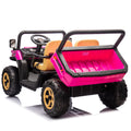 24V Xxxl Kids Ride On Utv W Parents Remote Control,Two Seater,Automatic Tipping Bucket,Rear Wheel Suspension,Slow Start,Portable Handle,Safety Belt,Led Light,Usb,Mp3,Bluetooth,Horn For Kids Aged 3 8. Pink 50 99 Lbs Polypropylene