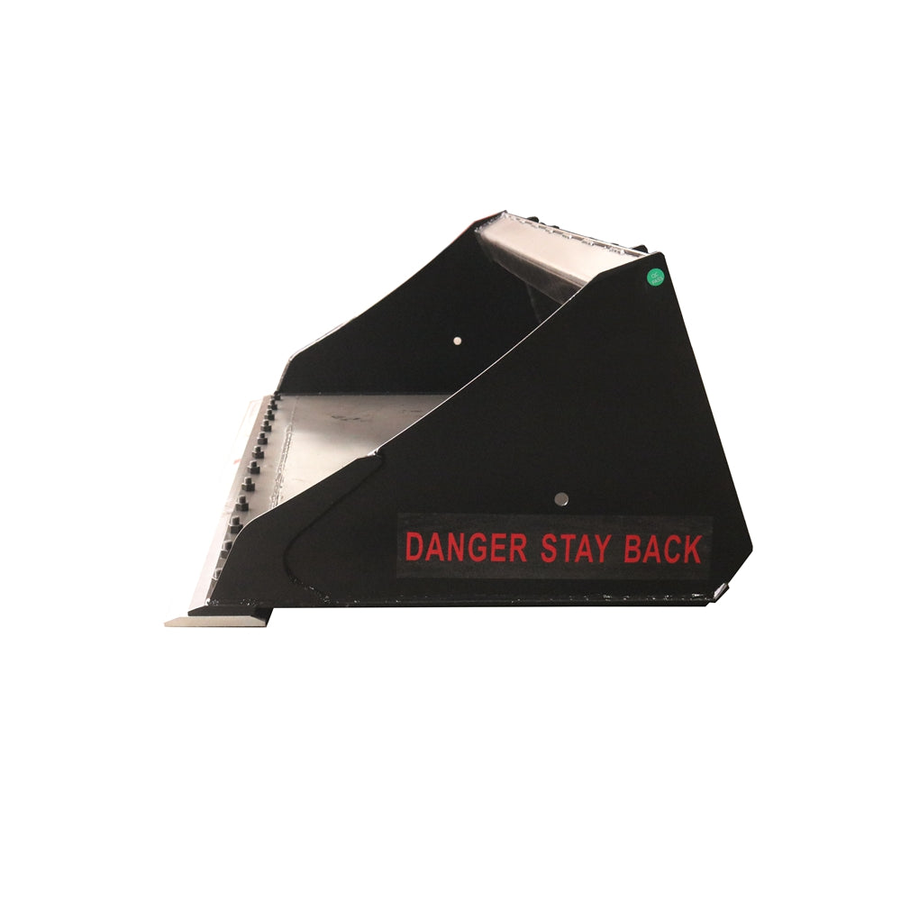 72" Skid Steer All Season Clean Up Bucket Attachment, Heavy Duty Smooth Bucket Quick Attach, Universal Mount Black Steel