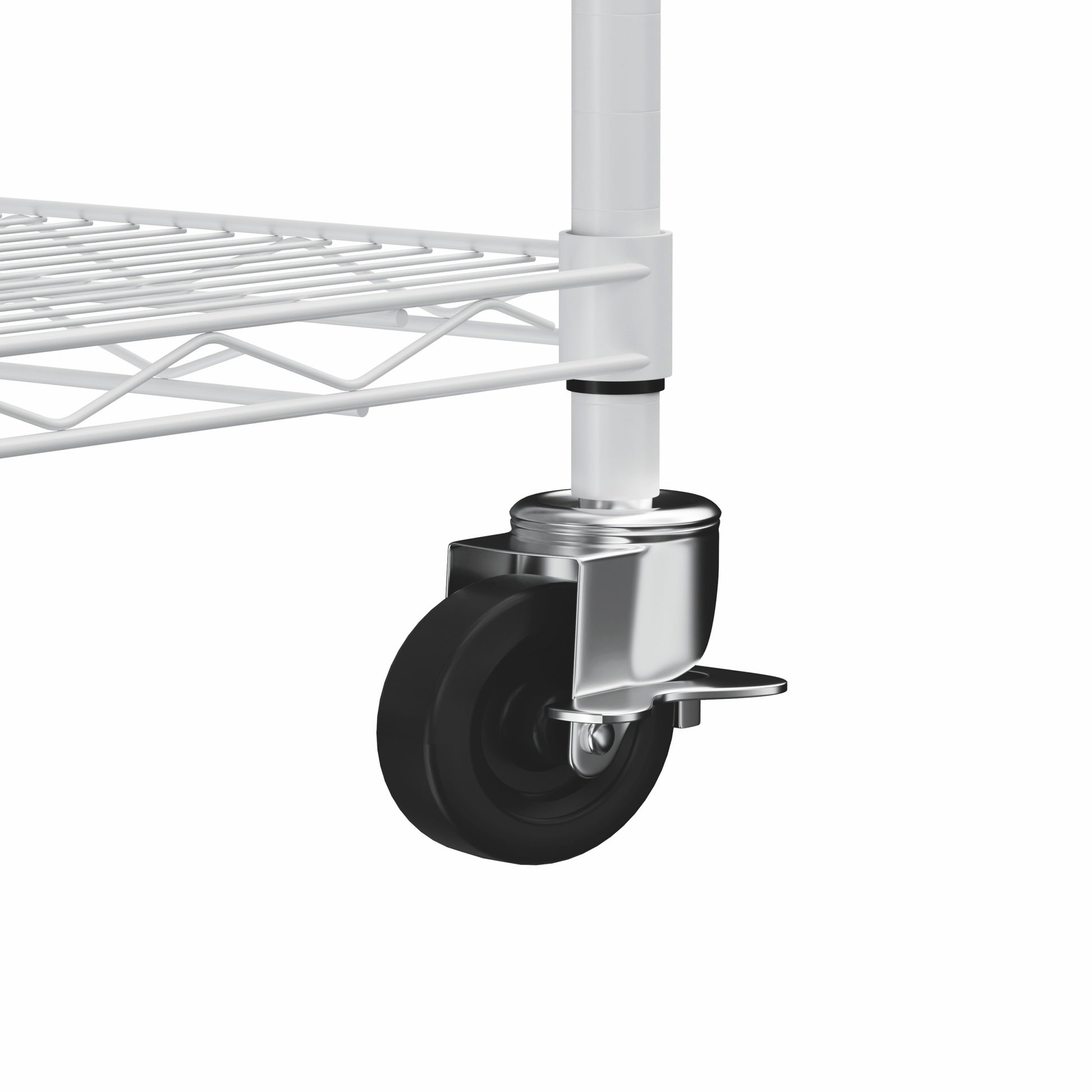 Warehouse, Supermarket, Kitchen, And Other 5 Layer Heavy Duty Adjustable Shelves With Wheels And Adjustable Feet, Each Metal Frame Bearing 300 Pounds. 59.45 "L 24.02 "W 71.65 "H,White White Steel